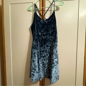 Blue Velvet Strappy Dress